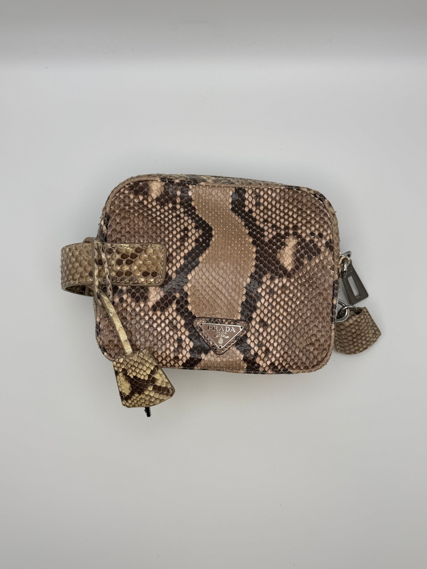 Prada Python Camera Bag in pelle di pitone naturale