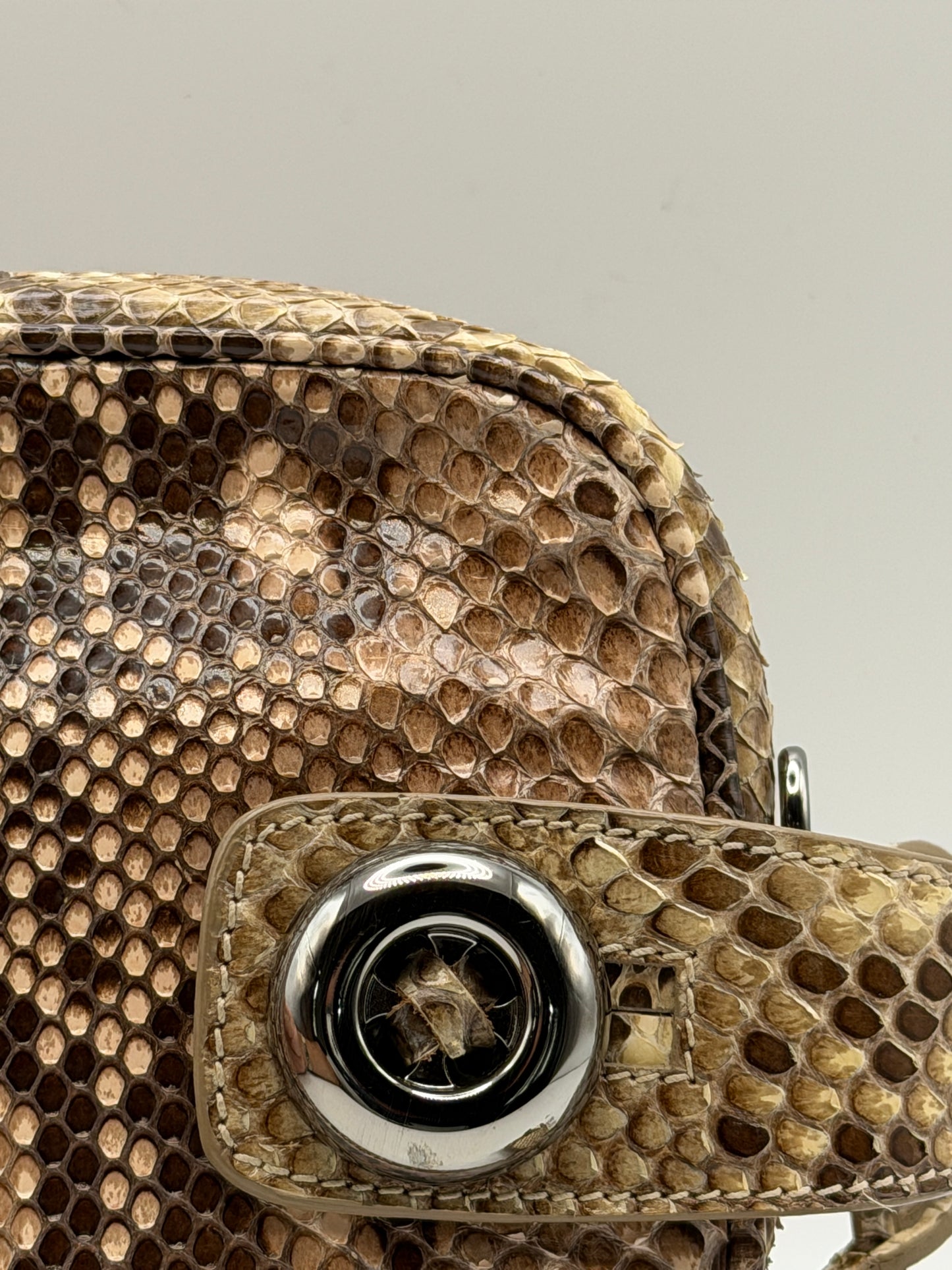 Prada Python Camera Bag in pelle di pitone naturale
