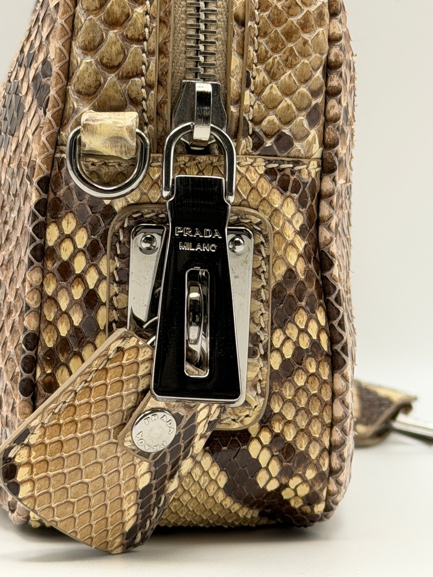 Prada Python Camera Bag in pelle di pitone naturale
