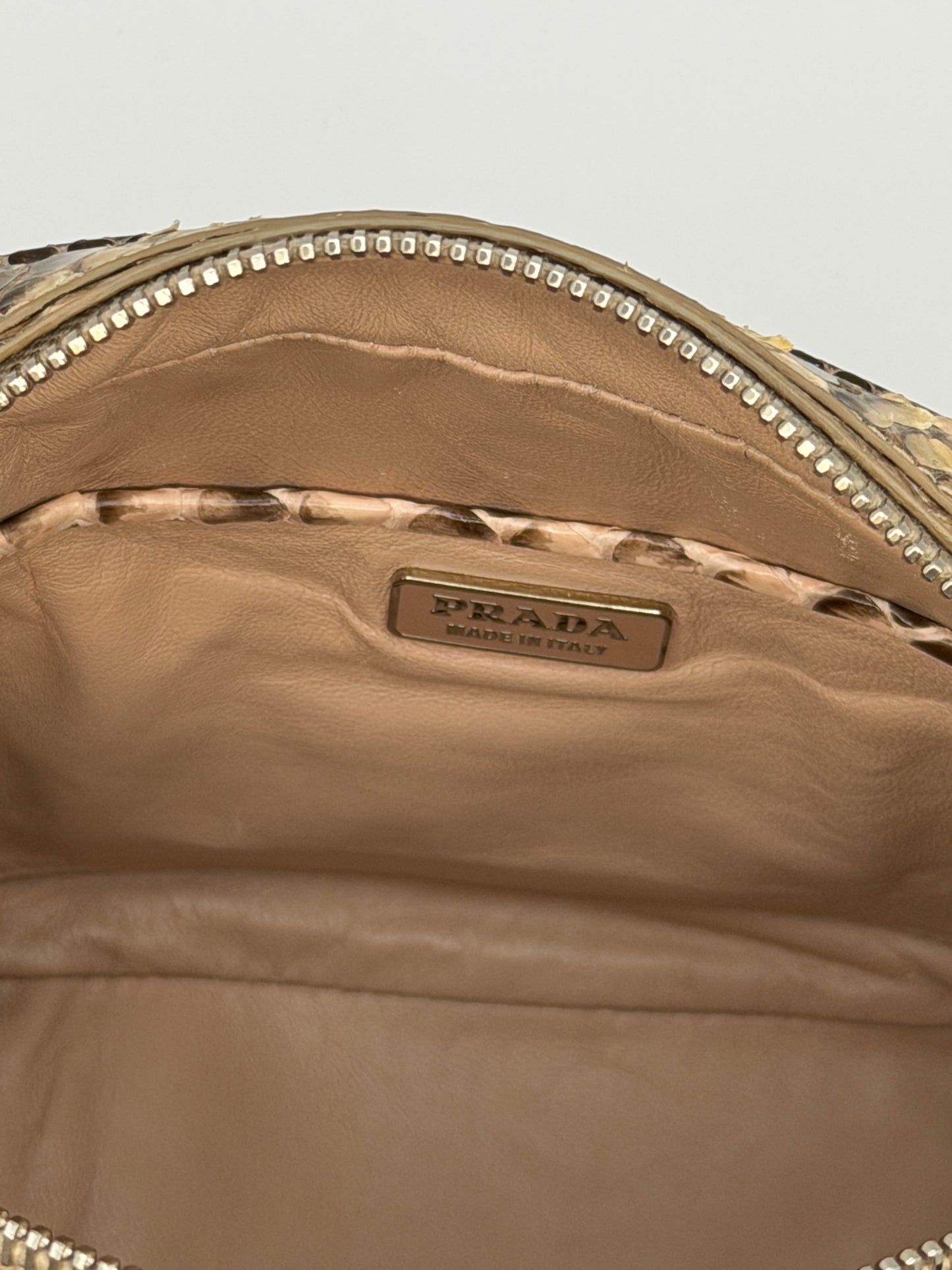 Prada Python Camera Bag in pelle di pitone naturale